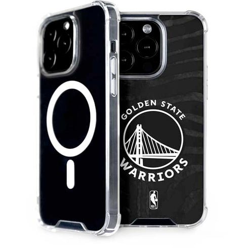 NBA Golden State Warriors Black Animal Print iPhone 14 Pro MagSafe Case