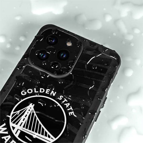 NBA Golden State Warriors Black Animal Print iPhone 14 Pro Max Waterproof Case