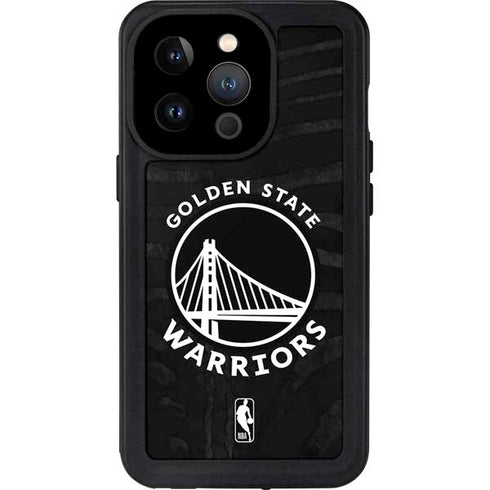 NBA Golden State Warriors Black Animal Print iPhone 14 Pro Waterproof Case