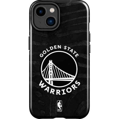 NBA Golden State Warriors Black Animal Print iPhone 15 Impact Case