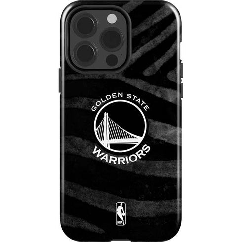 NBA Golden State Warriors Black Animal Print iPhone 15 Pro Impact Case