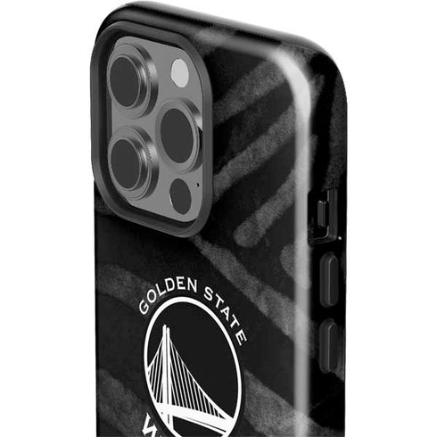 NBA Golden State Warriors Black Animal Print iPhone 15 Pro Impact Case