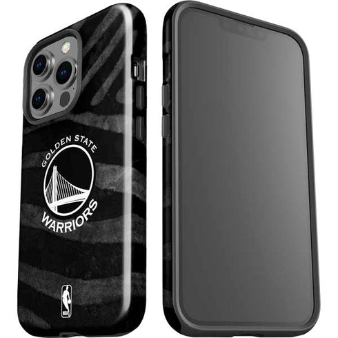 NBA Golden State Warriors Black Animal Print iPhone 15 Pro Impact Case