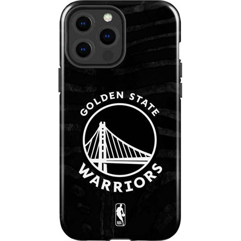 NBA Golden State Warriors Black Animal Print iPhone 15 Pro Max Impact Case