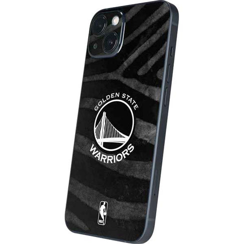 NBA Golden State Warriors Black Animal Print iPhone 15 Skin