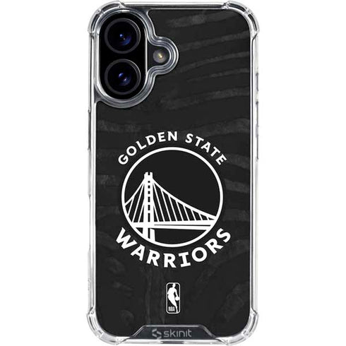 NBA Golden State Warriors Black Animal Print iPhone 16 Clear Case