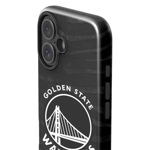 NBA Golden State Warriors Black Animal Print iPhone 16 Impact Case