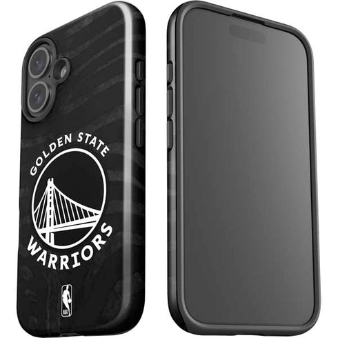 NBA Golden State Warriors Black Animal Print iPhone 16 Impact Case