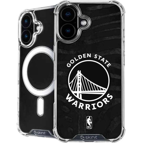 NBA Golden State Warriors Black Animal Print iPhone 16 MagSafe Case