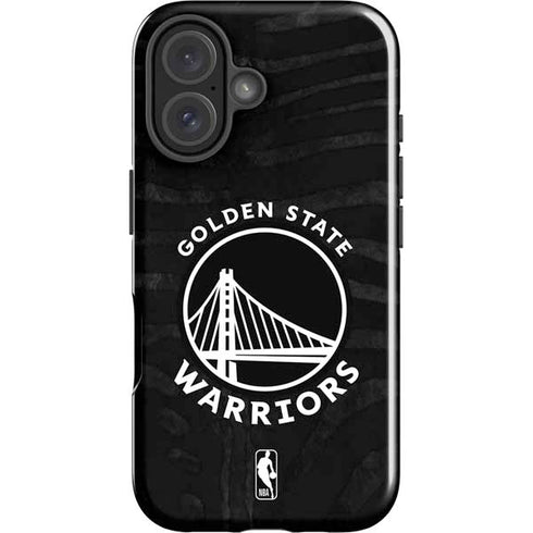 NBA Golden State Warriors Black Animal Print iPhone 16 Plus Impact Case