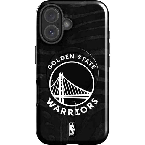 NBA Golden State Warriors Black Animal Print iPhone 16 Plus Magsafe Impact Case