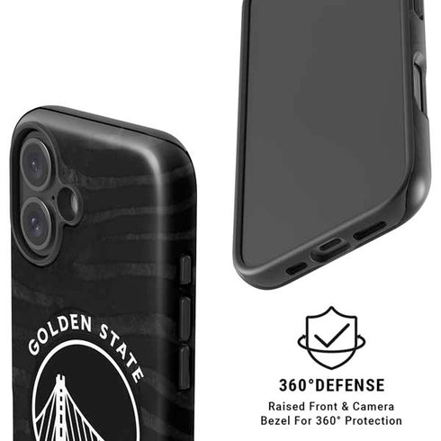 NBA Golden State Warriors Black Animal Print iPhone 16 Plus Magsafe Impact Case