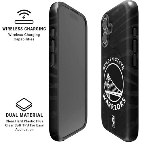NBA Golden State Warriors Black Animal Print iPhone 16 Plus Magsafe Impact Case