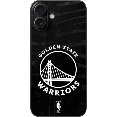 NBA Golden State Warriors Black Animal Print iPhone 16 Plus Skin
