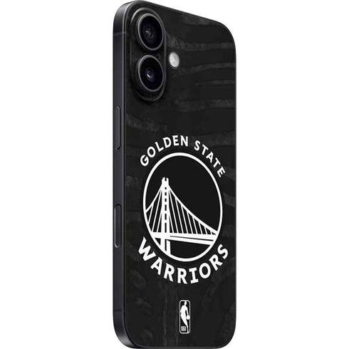 NBA Golden State Warriors Black Animal Print iPhone 16 Plus Skin