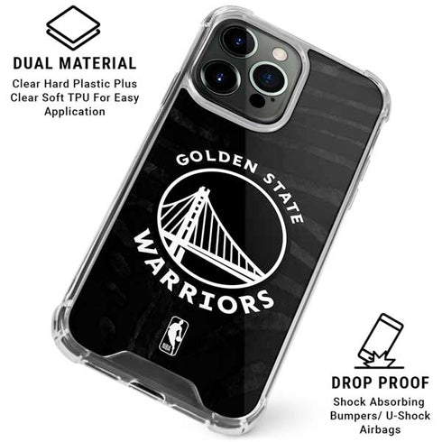 NBA Golden State Warriors Black Animal Print iPhone 16 Pro Clear Case
