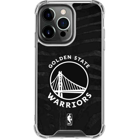 NBA Golden State Warriors Black Animal Print iPhone 16 Pro Max Clear Case