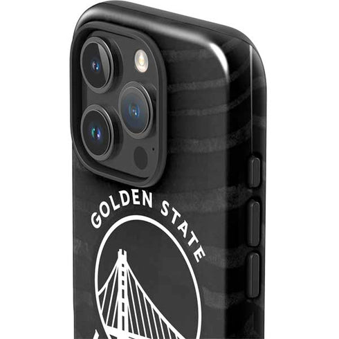 NBA Golden State Warriors Black Animal Print iPhone 16 Pro Max Impact Case