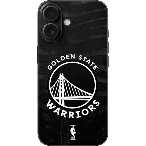 NBA Golden State Warriors Black Animal Print iPhone 16 Skin