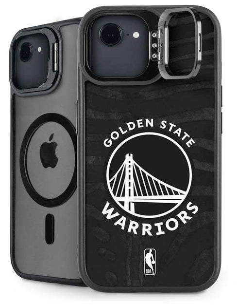 NBA Golden State Warriors Black Animal Print iPhone 16e Kickstand Case