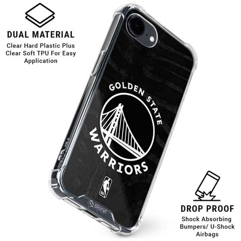 NBA Golden State Warriors Black Animal Print iPhone 16e Clear Case