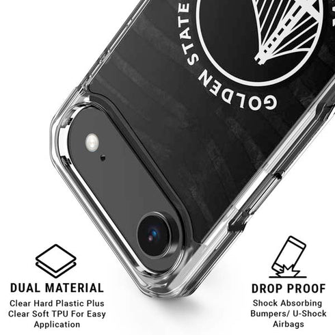 NBA Golden State Warriors Black Animal Print iPhone 17 Air Clear Case