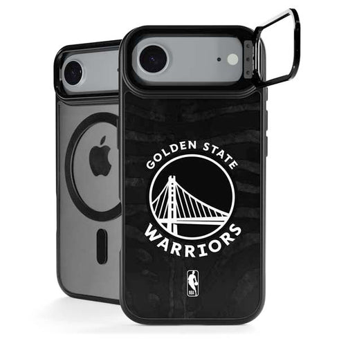 NBA Golden State Warriors Black Animal Print iPhone 17 Air Kickstand Case