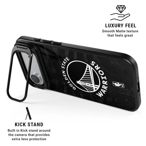NBA Golden State Warriors Black Animal Print iPhone 17 Air Kickstand Case