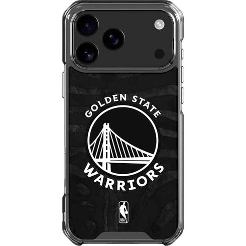 NBA Golden State Warriors Black Animal Print iPhone 17 Pro Max Clear Case