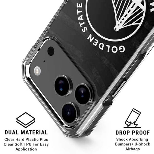 NBA Golden State Warriors Black Animal Print iPhone 17 Pro Max Clear Case