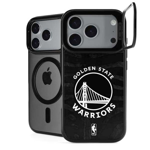 NBA Golden State Warriors Black Animal Print iPhone 17 Pro Max Kickstand Case