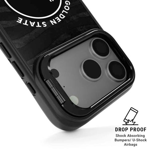 NBA Golden State Warriors Black Animal Print iPhone 17 Pro Max Kickstand Case