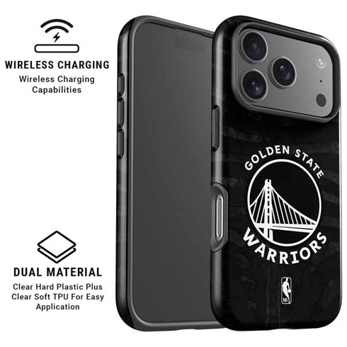NBA Golden State Warriors Black Animal Print iPhone 17 Pro Max Magsafe Impact Case