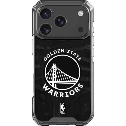 NBA Golden State Warriors Black Animal Print iPhone 18 Pro Clear Case