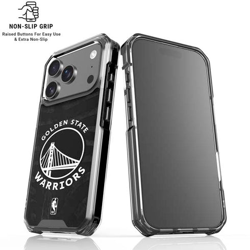 NBA Golden State Warriors Black Animal Print iPhone 18 Pro Clear Case
