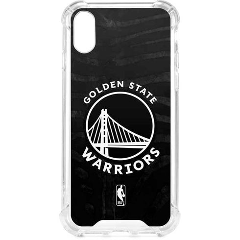 NBA Golden State Warriors Black Animal Print iPhone XS Clear Case