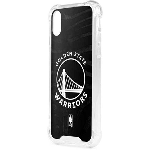 NBA Golden State Warriors Black Animal Print iPhone XS Clear Case