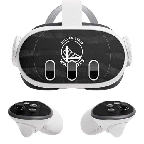 NBA Golden State Warriors Black Animal Print Meta Quest 3 Skin