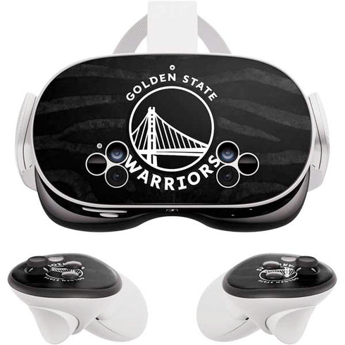 NBA Golden State Warriors Black Animal Print Meta Quest 3S Skin