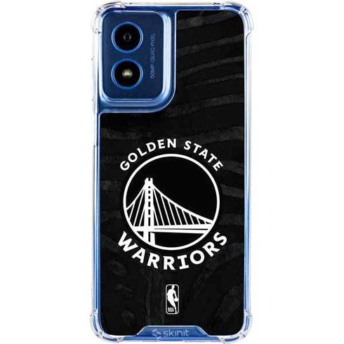 NBA Golden State Warriors Black Animal Print Moto G Play 4G (2024) Clear Case