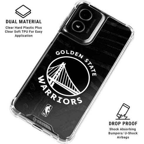 NBA Golden State Warriors Black Animal Print Moto G Power 5G (2024) Clear Case