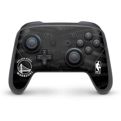 NBA Golden State Warriors Black Animal Print Nintendo Switch Pro Controller Skin