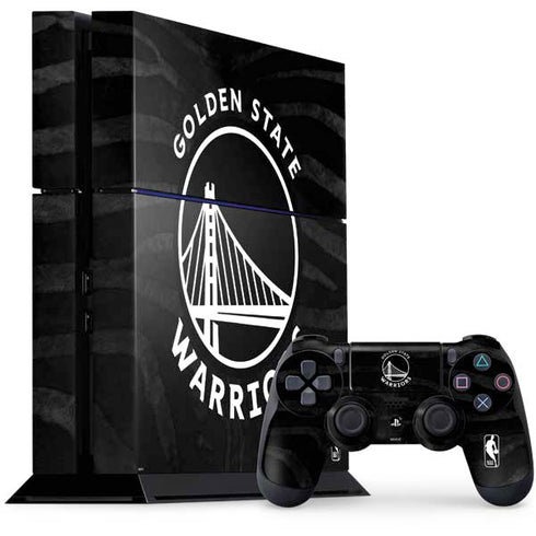 NBA Golden State Warriors Black Animal Print PS4 Console and Controller Bundle Skin