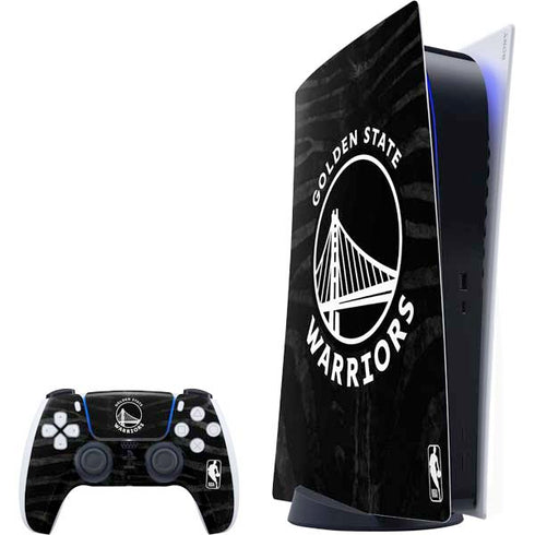 NBA Golden State Warriors Black Animal Print PlayStation PS5 Skins