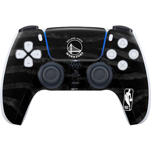 NBA Golden State Warriors Black Animal Print PS5 Controller Skin