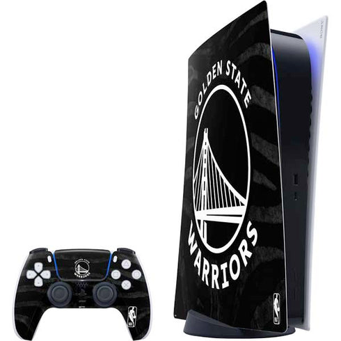 NBA Golden State Warriors Black Animal Print PS5 Digital Edition Bundle Skin