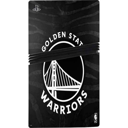 NBA Golden State Warriors Black Animal Print PS5 Pro Disk Bundle Skin