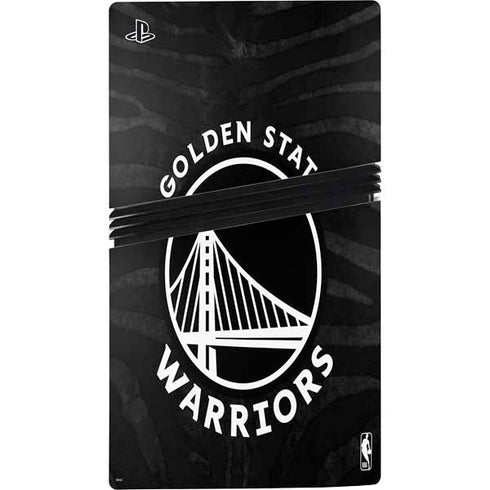 NBA Golden State Warriors Black Animal Print PS5 Pro Disk Console Skin