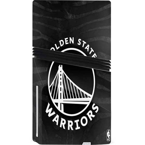 NBA Golden State Warriors Black Animal Print PS5 Pro Disk Console Skin