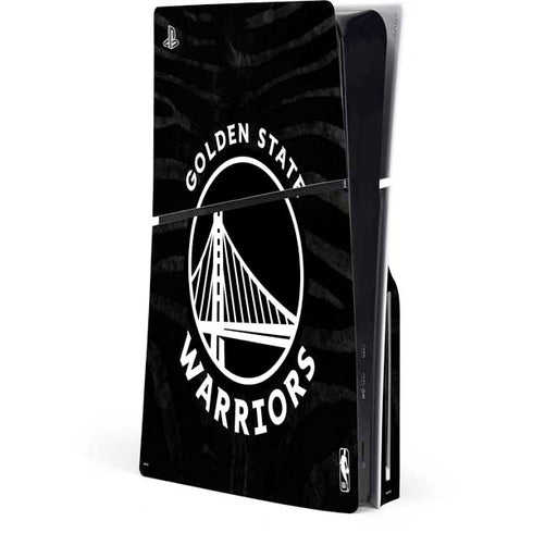 NBA Golden State Warriors Black Animal Print PlayStation PS5 Skins